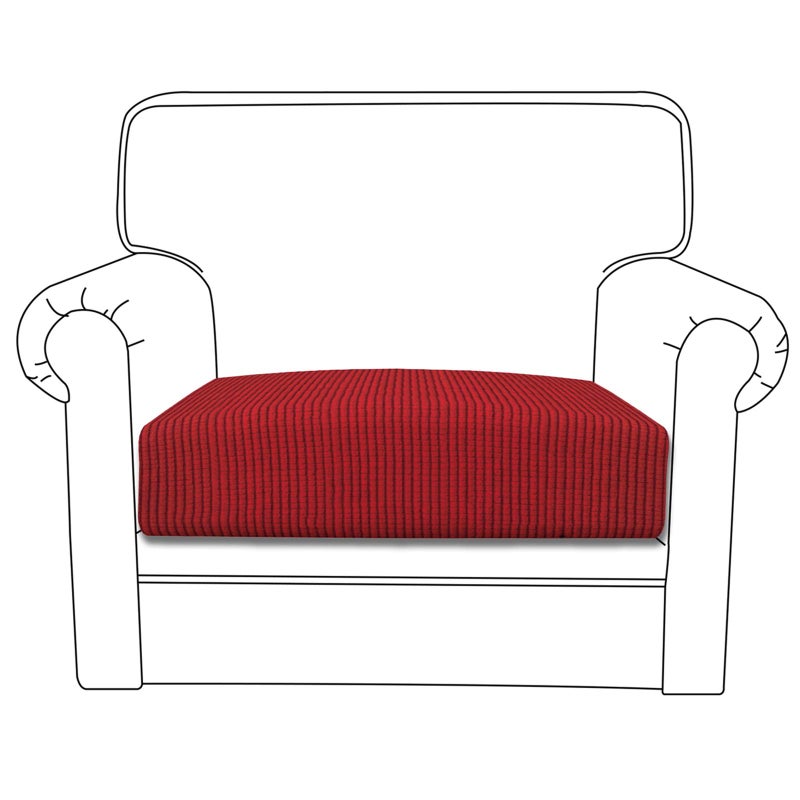 Easy-Going Stretch Chair Cushion Cover Sofa Cushion Furniture Protector Sofa Seat Sofa Slipcover Sofa Cover Soft Flexibility with Elastic Bottom(Chair Cushion, Christmas Red) - Image 1